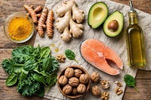 alimentos anti-inflamatórios para fibromialgia lista cúrcuma gengibre abacate
