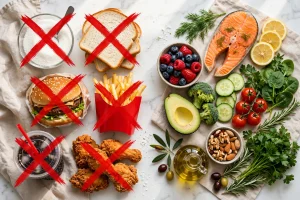 alimentos que pioram fibromialgia - vilões inflamatórios vs alimentos anti-inflamatórios