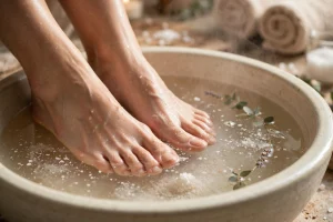 escalda pés com sal amargo para dor de fibromialgia e insônia