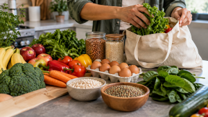 Compras de alimentos para uma alimentação saudável